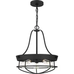Hampton Bay Southbourne 3-LIGHT Matte Black Steel Cage Frame Pendant Chandelier. Fixed Price $61.74.