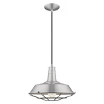 Livex Urban Metal Shade Light Mini Pendant, Brushed Aluminum 41184-66. Fixed Price $155.96.