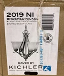 Kichler Dover 4-LIGHT Brushed Nickel Mini Chandelier White Etched Glass Shade. Fixed Price $103.90.