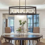 Sefinn Four French Country Farmhouse Chandelier, Oil Rubbed Bronze Unique Pen.... Fixed Price $404.29.