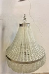 Currey & Company Mid-century Frosted Sea Glass Bead Chandelier Metal Frame Heavy. Fixed Price $6500.00.