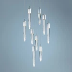 ET2 Quartz 15 3/4" Wide Polished Nickel 9-LIGHT Led Pendant. Fixed Price $2598.00.