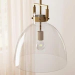 Nathan James Leigh Gold Pendant Light Clear Glass Shade Adjustable E26. Fixed Price $110.49.