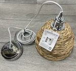 Innovations Woven Rattan 1LT 8" Cord Pendant, Chrome/nat 516-1P-PC-RBD-8-NAT. Fixed Price $154.99.