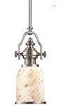 Elk Lighting Model# 66422-1 "chadwick" Pendant Light-satin Nickel. Fixed Price $125.00.