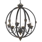 Golden Lighting 0892-6 Jules 26"W Taper Candle Style Grey. Fixed Price $439.99.