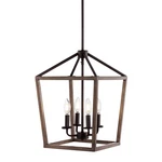13" Oil Rubbed Bronze/faux Wood 4LIGHT Farmhouse Lantern Pendant Light, Led C.... Fixed Price $67.54.