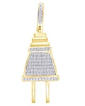 10K Yellow Gold Plated Silver Simulated Plug Fuse Charm Pendant 0.65 Ct 1.4". Fixed Price $499.25.