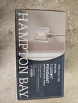 Hampton Bay Gillian 1-LIGHT Brushed Nickel Mini Pendant Hammered Glass. Fixed Price $29.99.