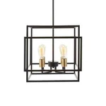 Merra 4-LIGHT Black Open Box Pendant Chandelier With Metal Frame. Fixed Price $79.95.