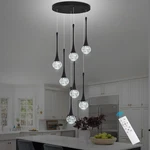 Upfelw Modern Black Crystal Chandelier For Kitchen Island 7-LIGHTS Luxury. Fixed Price $279.69.