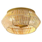 Oukaning 11.81 In. 2-LIGHT Gold Farmhouse Woven Rattan Flush Mount Ceiling. Fixed Price $27.99.