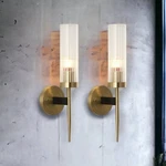Bokt Modern Cylinder Sconces Wall Lighting Set Of Two Mid Century Antique Brass. Fixed Price $98.10.