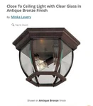 Minka Lavery Clear Glass Antique Bronze Flush Mount Outdoor Lighting New. Fixed Price $45.00.