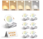 Amico 4 In.adjustable 6-PACK Canless Led Recessed Ceiling Light 1050 Lm Dimmable. Fixed Price $43.97.