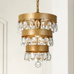 Crystorama Perla 10"W Antique Gold Crystal Mini-chandelier. Fixed Price $394.00.