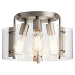 Kichler 42954 Nickel Thoreau 3-LIGHT 14"W Semi-flush Drum Ceiling Fixture. Fixed Price $264.99.