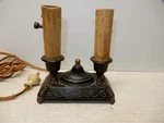 Antique Painted Iron Table Lamp De-lite Brand Ca. 1920. Fixed Price $44.99.