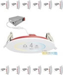 Nuwatt 4" Fire Rated Ultra-thin Led Recessed Light 5CCT Round 12 Pk *6530E2Q. Fixed Price $266.79.
