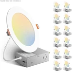Amico 12 Pack 6 Inch 3CCT Ultra-thin Led Recessed Downlight With Junction Box.... Fixed Price $55.71.