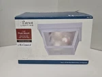 Patriot Lighting White 2-LIGHT Outdoor Clear Textured Glass Lamp Mccormick. Fixed Price $10.62.