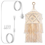 Flsfu Boho Plug Pendant Light, Hanging With Cord, La.... Fixed Price $82.75.