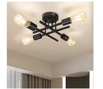 Tozing 16" Black Farmhouse Semi-flush Mount Ceiling Light Modern Sputnik Chandel. Fixed Price $22.46.