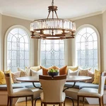 25.6" 6-LIGHTS Modern K9 Crystal Chandelier Round Ceiling Pendant Lighting Brown. Fixed Price $157.22.