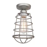 Design House Ajax Semi-flush Light 6" Wide Galvanized 519686 Metal Cage Dimmable. Fixed Price $32.95.