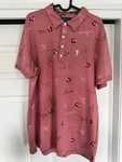 William Murray Golf Homeland Performance Polo Button Up Shirt Light Red. Fixed Price $40.00.