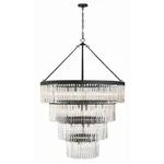 Crystorama Emory 22 Light Chandelier, Black Forged EMO-5409-BF. Fixed Price $4298.00.