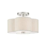 Livex Lighting 2 Brushed Nickel Semi Flush 13 8.5. Fixed Price $149.46.