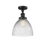 Innovations Seneca FALLS-1CH 9.5" Semi, Amber/black/rib Dome 517-1CH-BK-G222. Fixed Price $198.88.