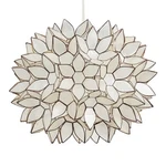 Natural White Capiz Shell/bronze Ceiling Pendant Light - Seaside/nautical Lamp. Fixed Price $275.00.