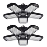 Mefflypee Led Garage Lights, 120W Deformable Pack, Black. Fixed Price $31.70.