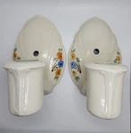Vintage Porcelier Porcelain Wall Sconces Pair Floral Art Deco Revival. Fixed Price $60.00.