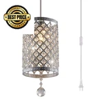 Surpars House Plug In Pendant Light Silver Crystal Chandelier With. Fixed Price $40.98.