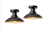 Goldhill Bronze Outdoor Semi Flush Mount Ceiling Light 2 Pack With Gold, Farmhou. Fixed Price $35.00.