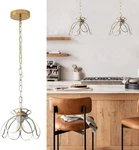 Yifi Deco Y&F630S Flower Pendant Light Brass Glass Ceiling Lamp 7.9 Shade. Fixed Price $88.26.