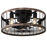 Ohniyou Flush Mount Caged Ceiling Fan With Lights Remote Control, 20 Inch Low.... Fixed Price $144.79.