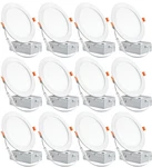 12 Pack Inch Ultra-thin Led Recessed Ceiling Light With Junction Box, 6000K.... Fixed Price $60.56.