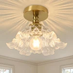 Semi Flush Mount Ceiling Light Fixture, 11IN Clear Glass Vintage Fixtur.... Fixed Price $60.70.