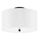 Meyer&cross Ellis 16" Matte Black And White Semi Flush Mount With Fabric Shade. Fixed Price $55.00.