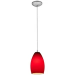 Access Champagne 1-LIGHT Glass Pendant, Cord, Steel/red 28012-1C-BS-RED. Fixed Price $126.00.