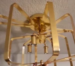 Williams Sonoma Home Light Ceiling Fixture Brass Tone New "as Is" 15X21". Fixed Price $121.34.