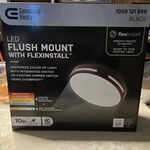 Commercial Electric 10" Led Black Flush Mount W Flexinstall. Color Adjusting. Fixed Price $19.99.
