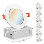 Parmida (6 Pack) 4 Inch 5CCT Ultra-thin Led Adjustable Gimbal Recessed Lighting. Fixed Price $68.77.