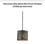 Set Of (2)UTTERMOST Alita Metal Mini Drum Pendants (21835) By. Fixed Price $148.21.