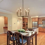 Laluz Chandelier Dining Light Fixture Dark Brown/white Specks A03226. Fixed Price $62.02.