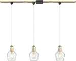 Gold 3-LIGHT H-type Track Ceiling Kitchen Pendant Fixture Seeded Glass. Fixed Price $54.99.